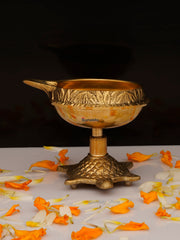 Brass Oil Lamp on Tortoise Base - 3 Inch