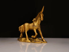 Brass Unicorn Horse on Designer Base - 3x2.5 Inch
