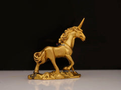 Brass Unicorn Horse on Designer Base - 3x2.5 Inch