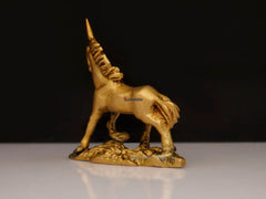 Brass Unicorn Horse on Designer Base - 3x2.5 Inch