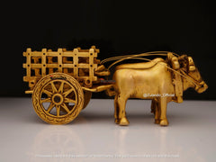 Bull Cart Ride By Man Plain | Brass Showpiece (6X3IN)