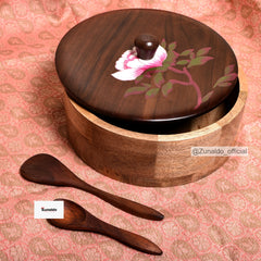 Premium Wooden Roti Box - Handcrafted Chapati Storage
