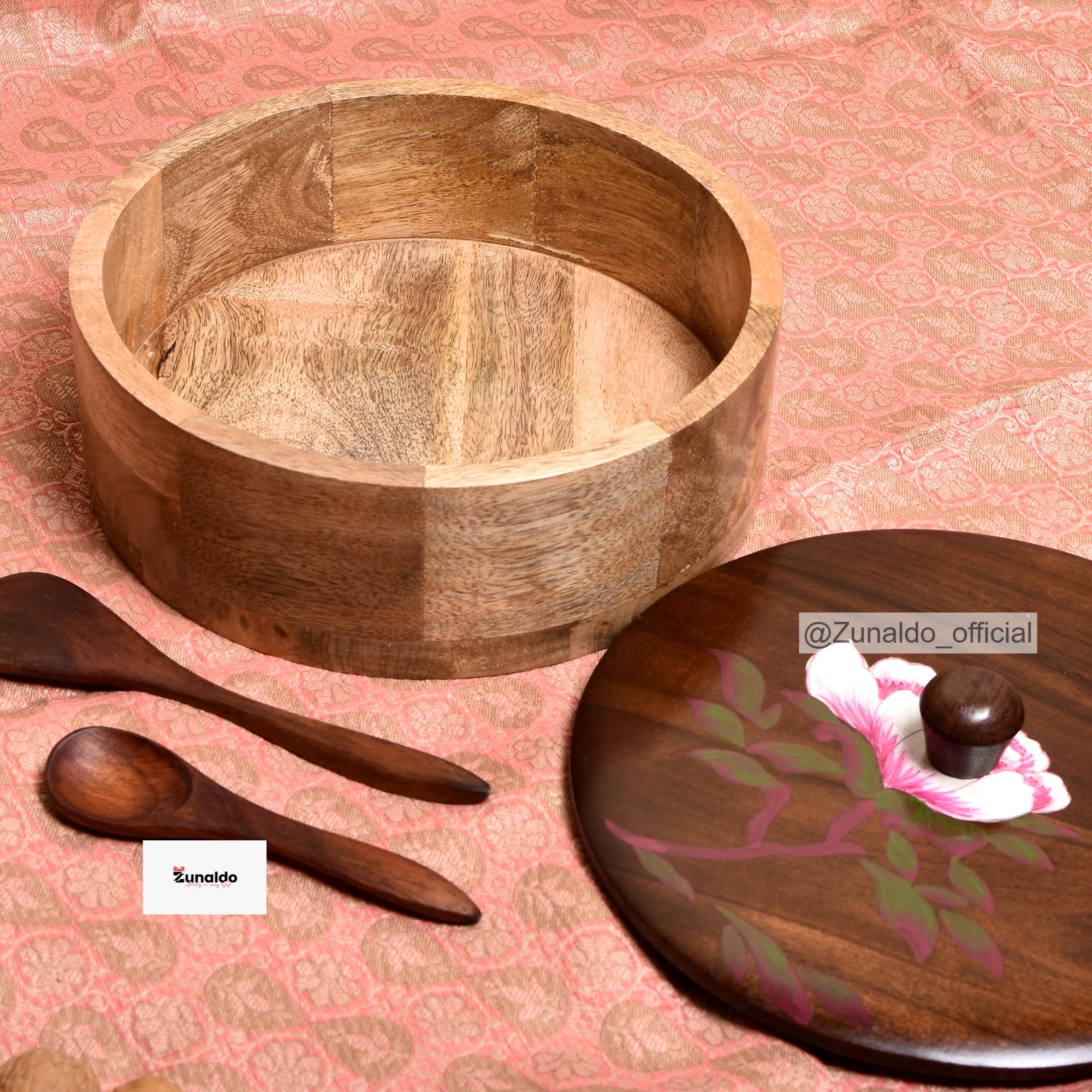 Premium Wooden Roti Box - Handcrafted Chapati Storage