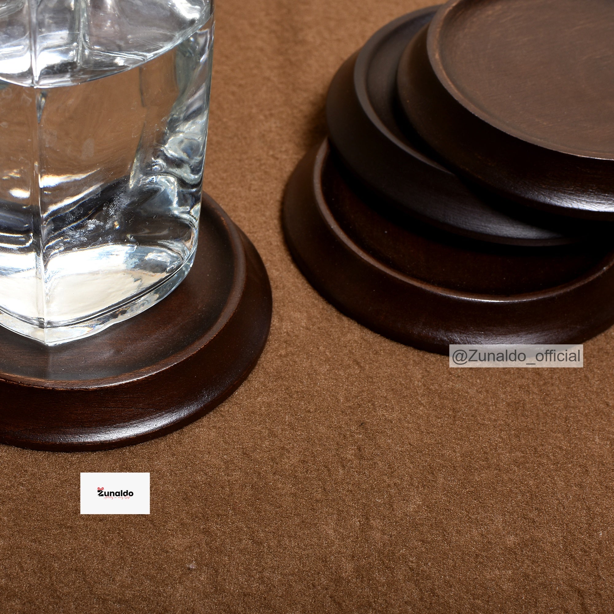 Wooden Coasters - Set of 4 with Stand | Tea & Coffee Table Coasters