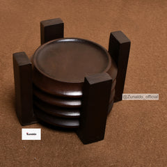 Wooden Coasters - Set of 4 with Stand | Tea & Coffee Table Coasters