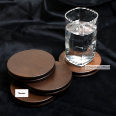 Wooden Coasters - Set of 4 with Stand | Tea & Coffee Table Coasters