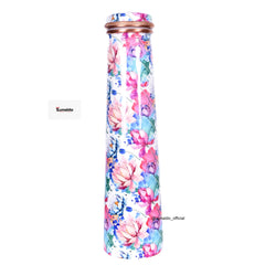 Floral Design Pure Copper Water Bottle