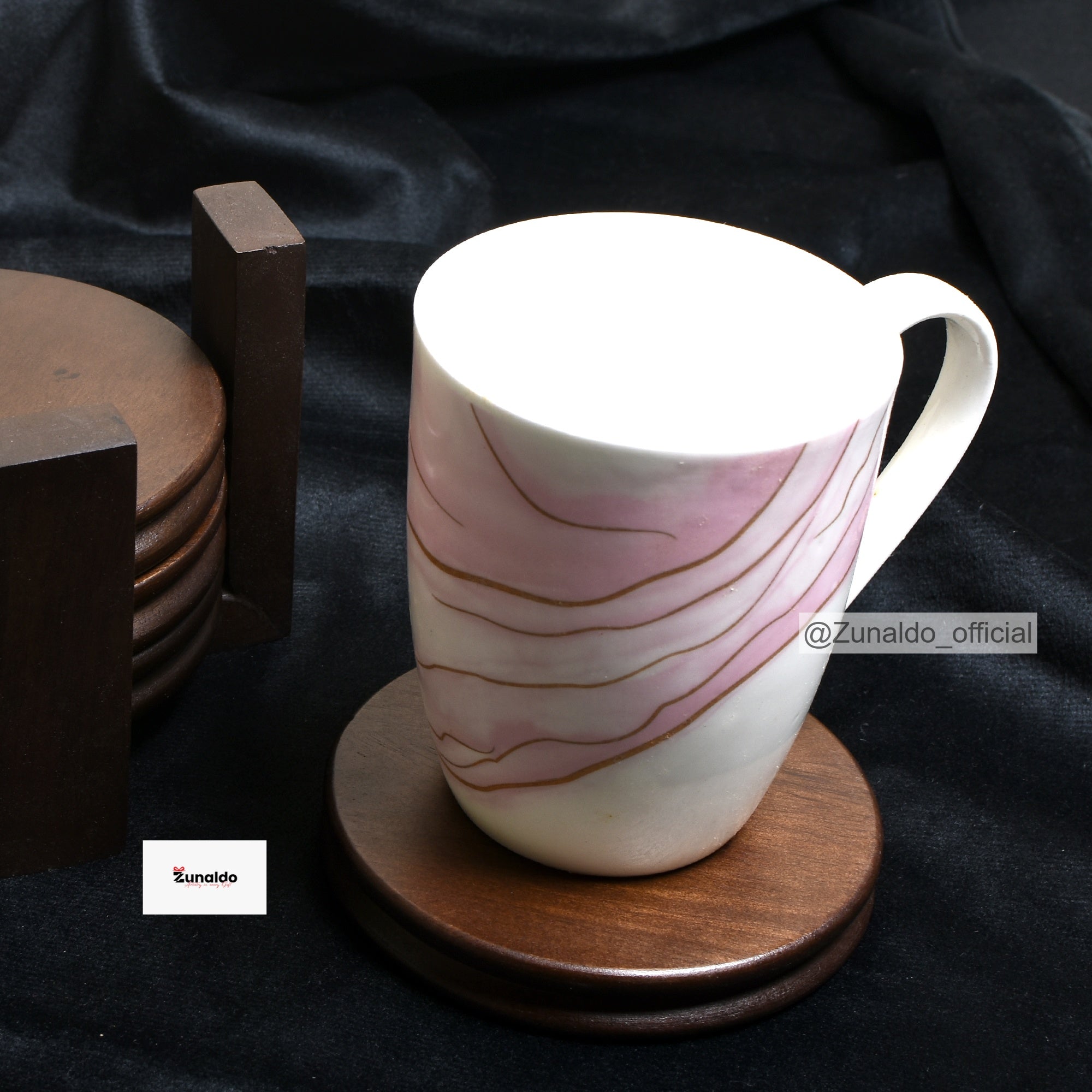 Wooden Coasters - Set of 4 with Stand | Tea & Coffee Table Coasters
