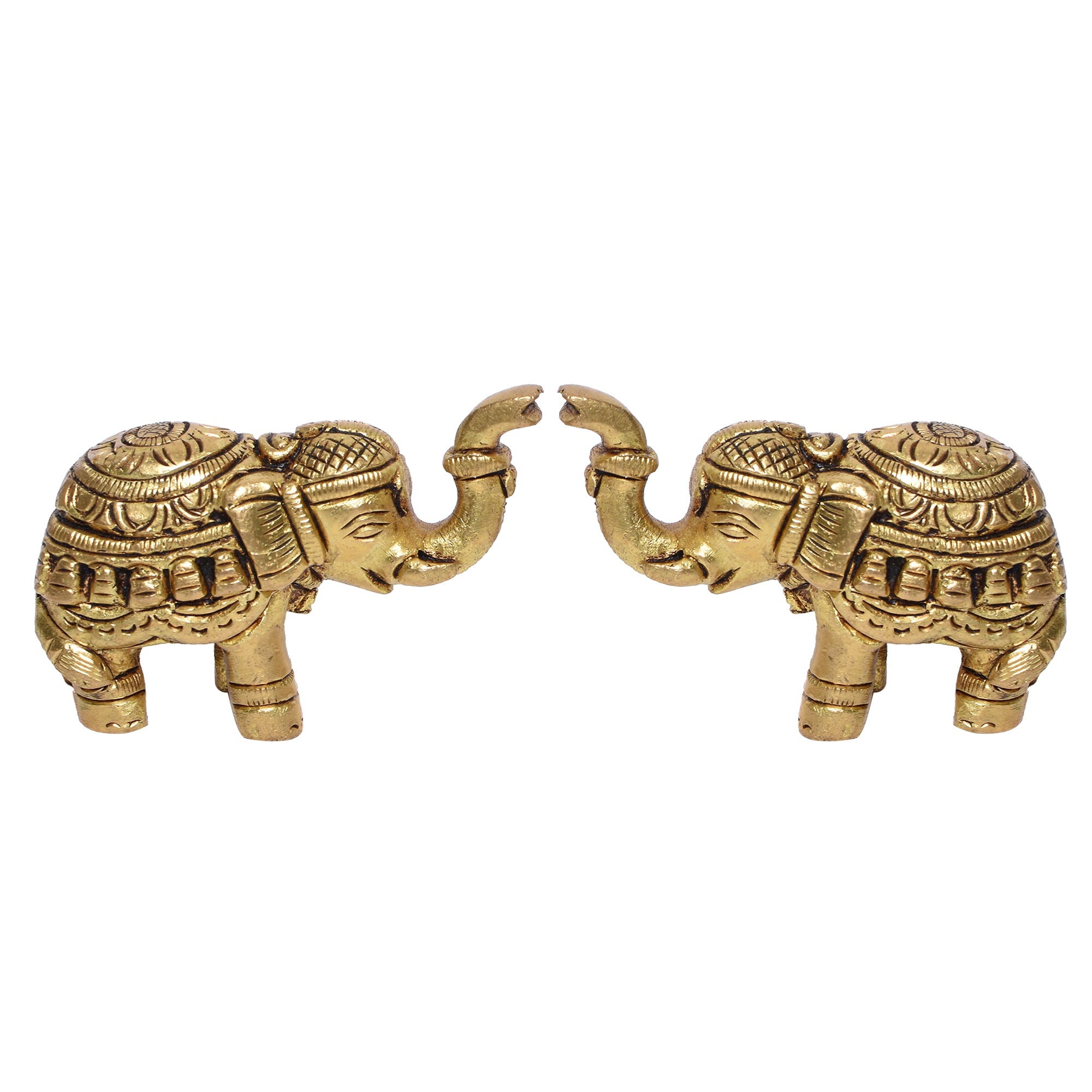 ELEPHANT CARVED TRUNK UP Size : 3.75x1.5x2In