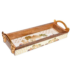 Wooden Enamle Tray with Handle