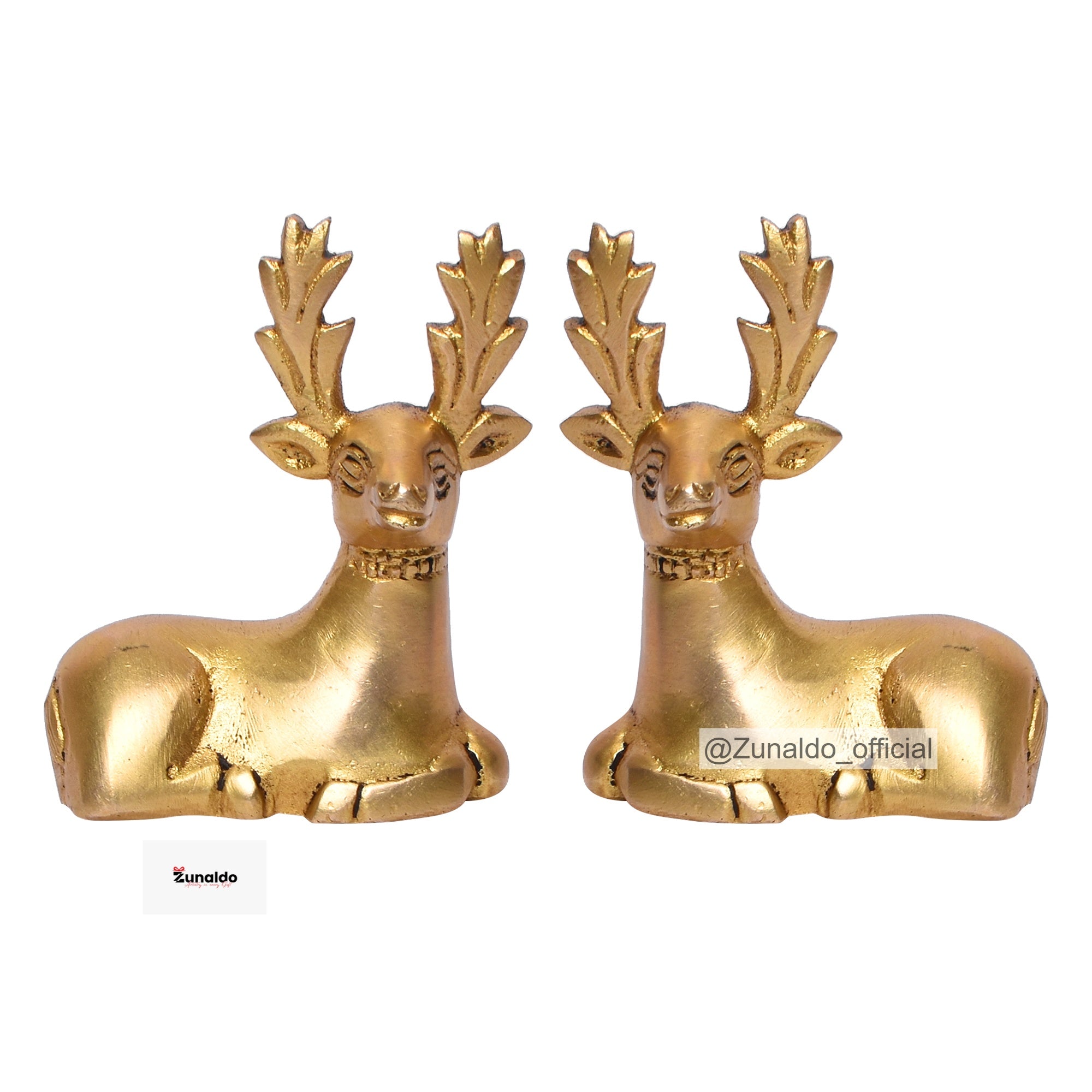 Brass Deer Sitting Pair - 2.5 Inch