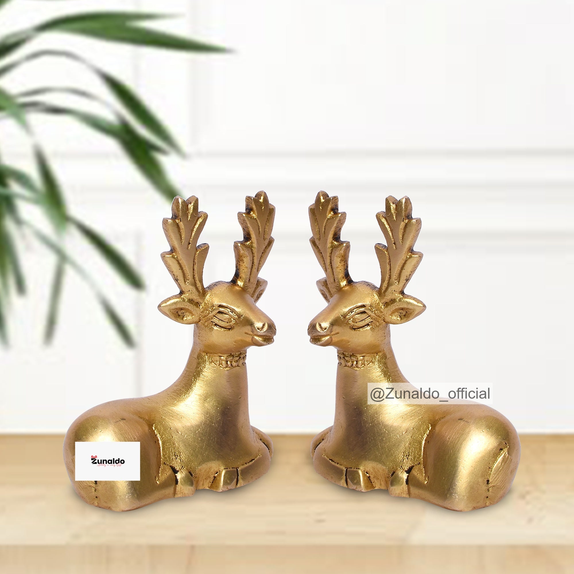 Brass Deer Sitting Pair - 2.5 Inch