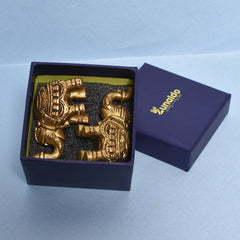 ELEPHANT CARVED TRUNK UP Size : 3.75x1.5x2In