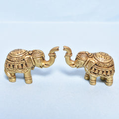 ELEPHANT CARVED TRUNK UP Size : 3.75x1.5x2In