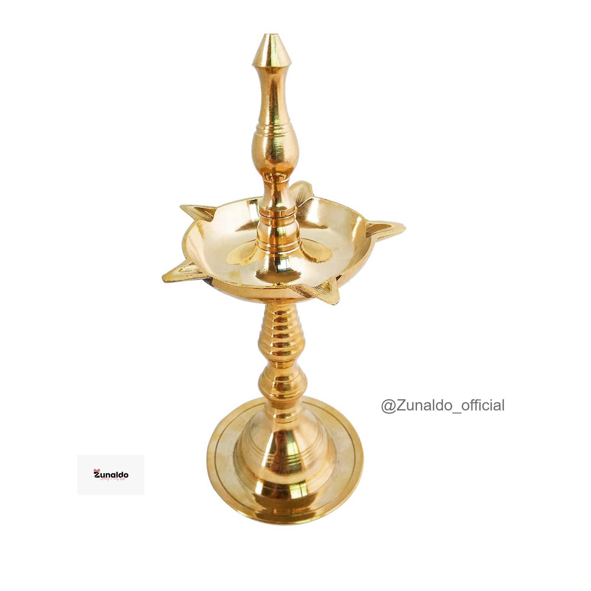 Traditional Brass Oil Lamp Kuttu Vilakku - 10 Inch