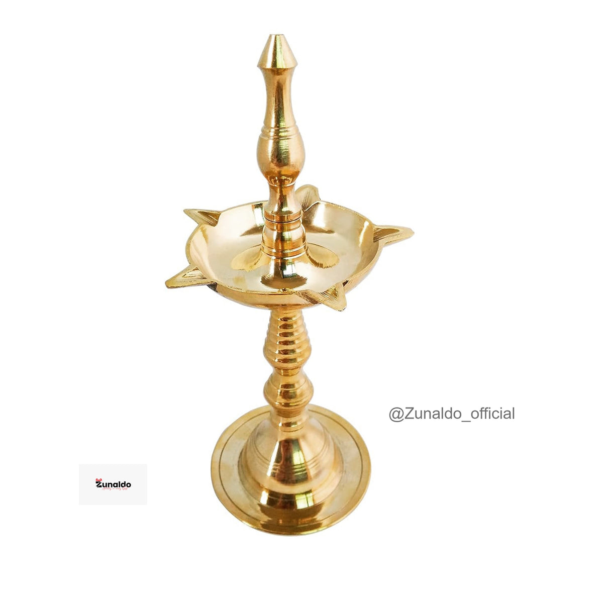 Traditional Brass Oil Lamp Kuttu Vilakku - 10 Inch