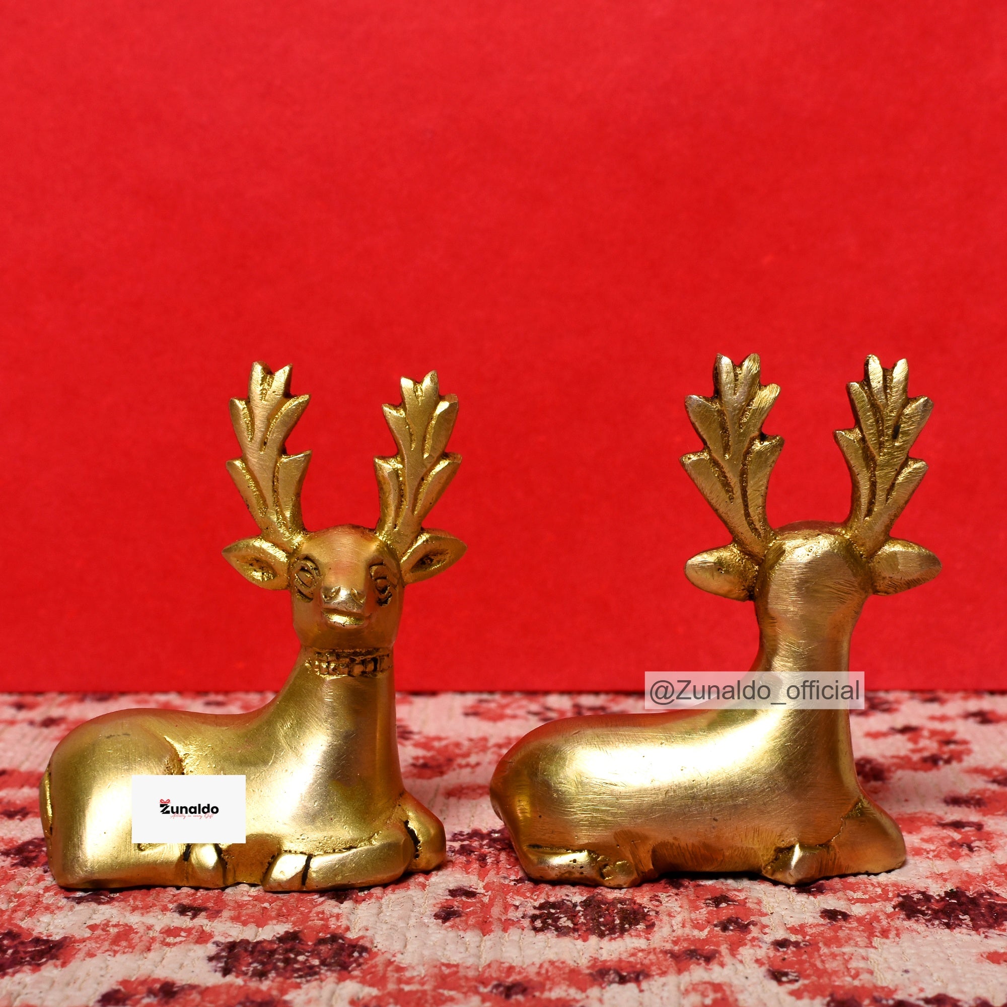 Brass Deer Sitting Pair - 2.5 Inch