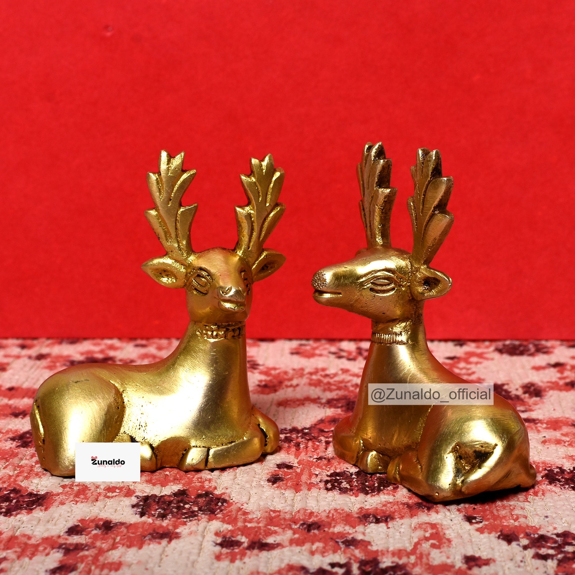 Brass Deer Sitting Pair - 2.5 Inch