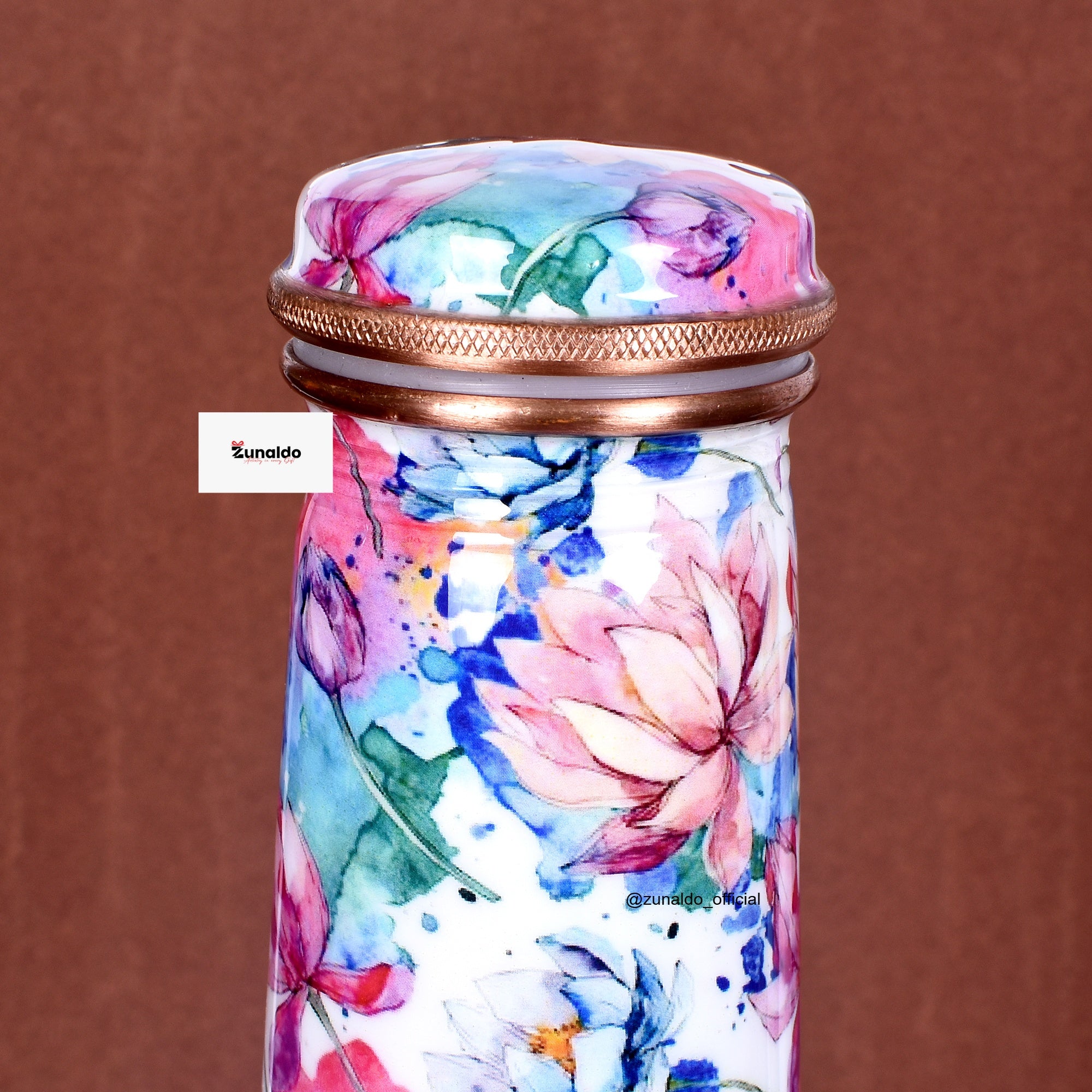 Butterfly & Bloom Floral Copper Bottle