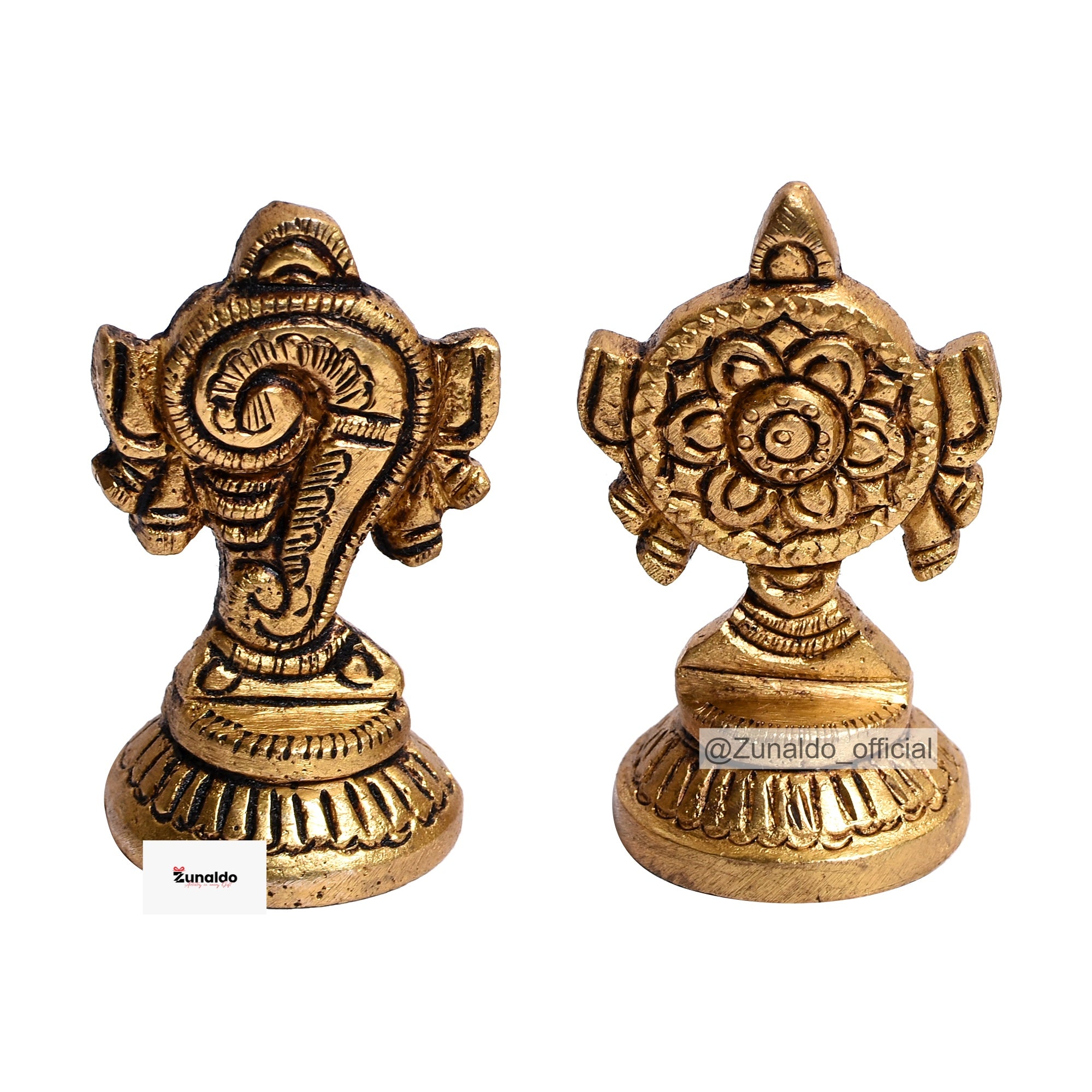 Brass Laxmi Ganesh on Rectangle Base in Gift Box - 1.5 Inch