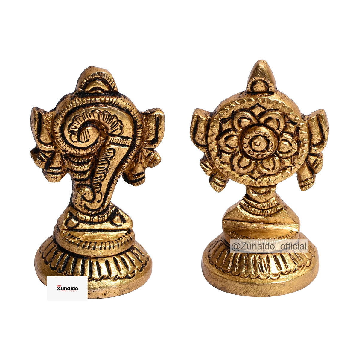 Brass Laxmi Ganesh on Rectangle Base in Gift Box - 1.5 Inch