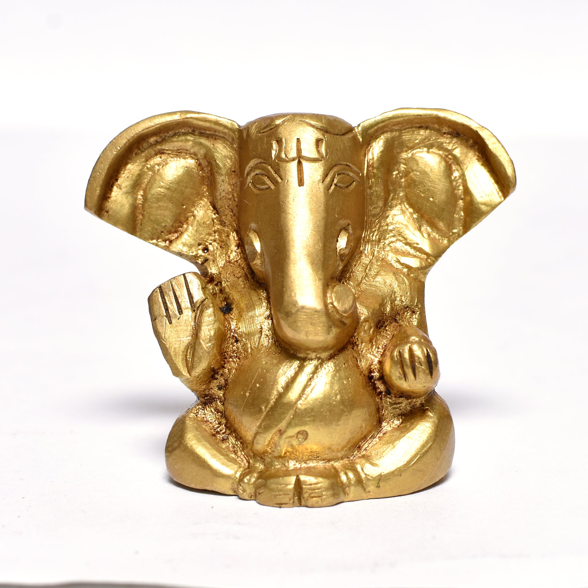Golden Lord Ganesha Idol – Miniature Decorative Statue for Home & Puja