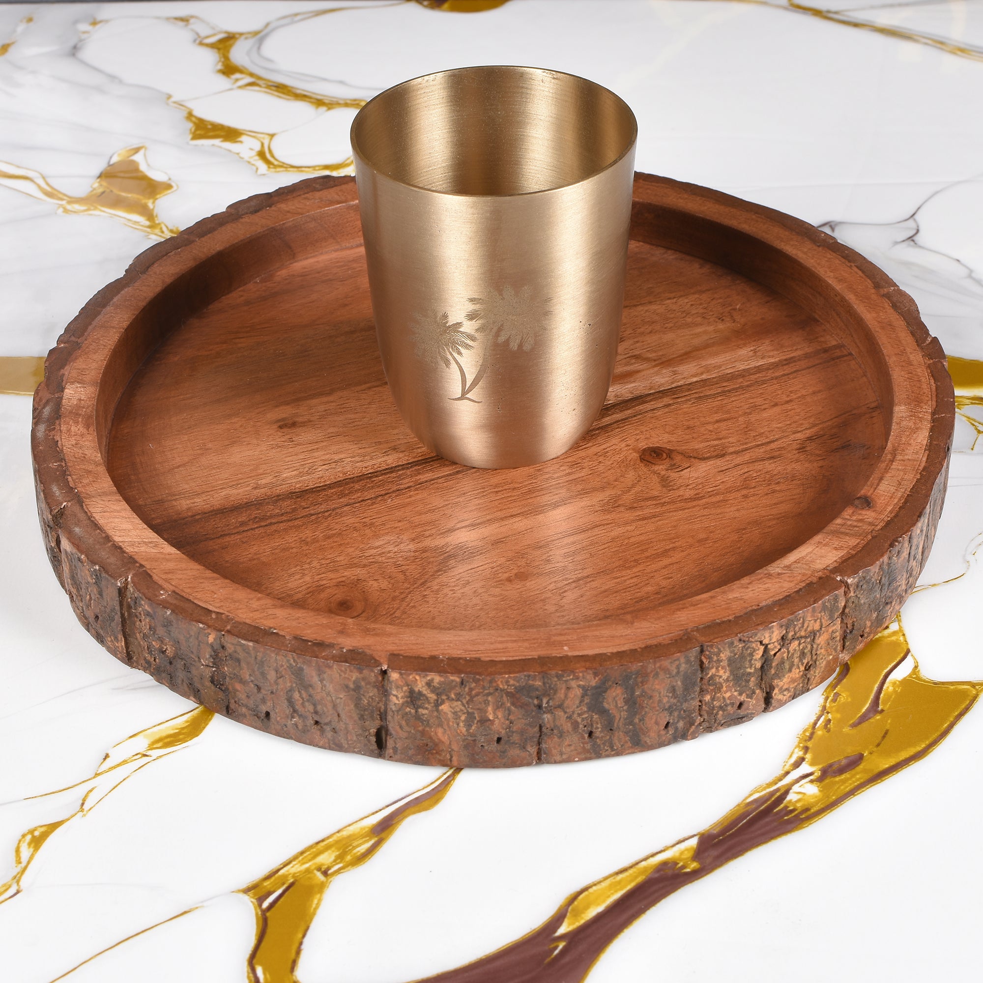 Golden Handcrafted Kansa Glass