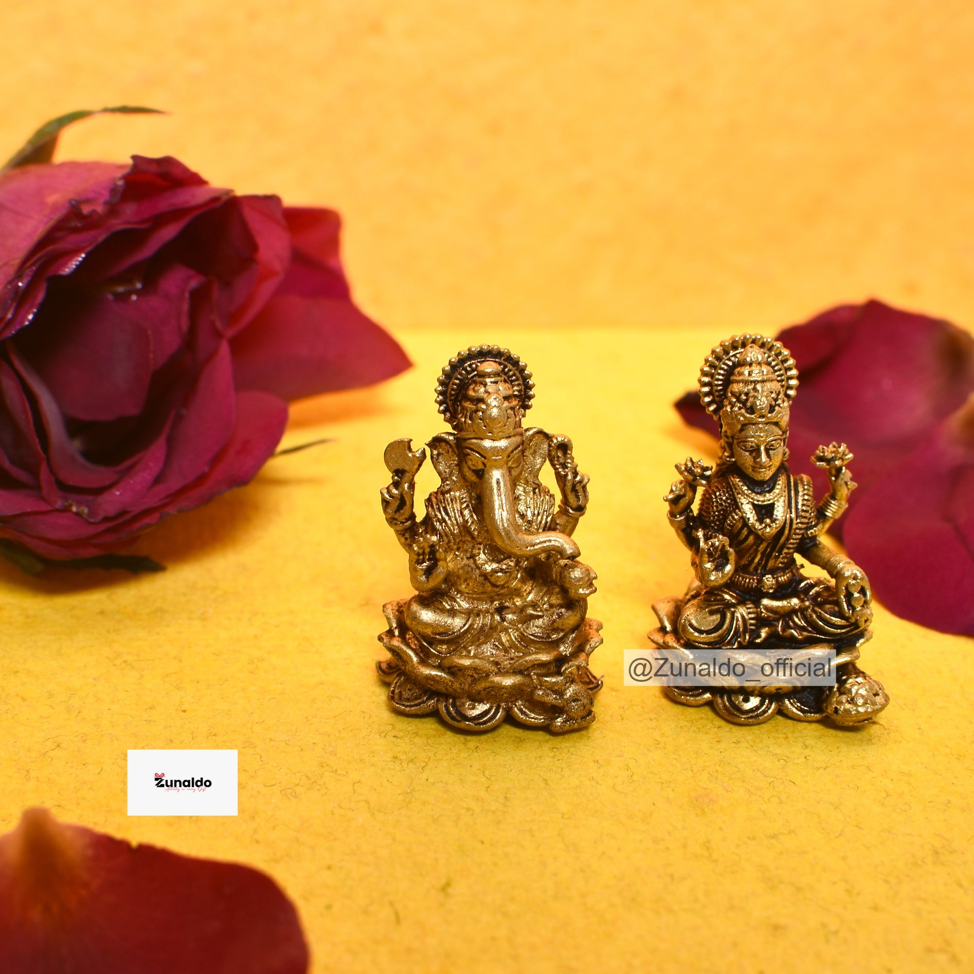 Brass LW Laxmi Ganesh in Gift Box - 1.2 Inch