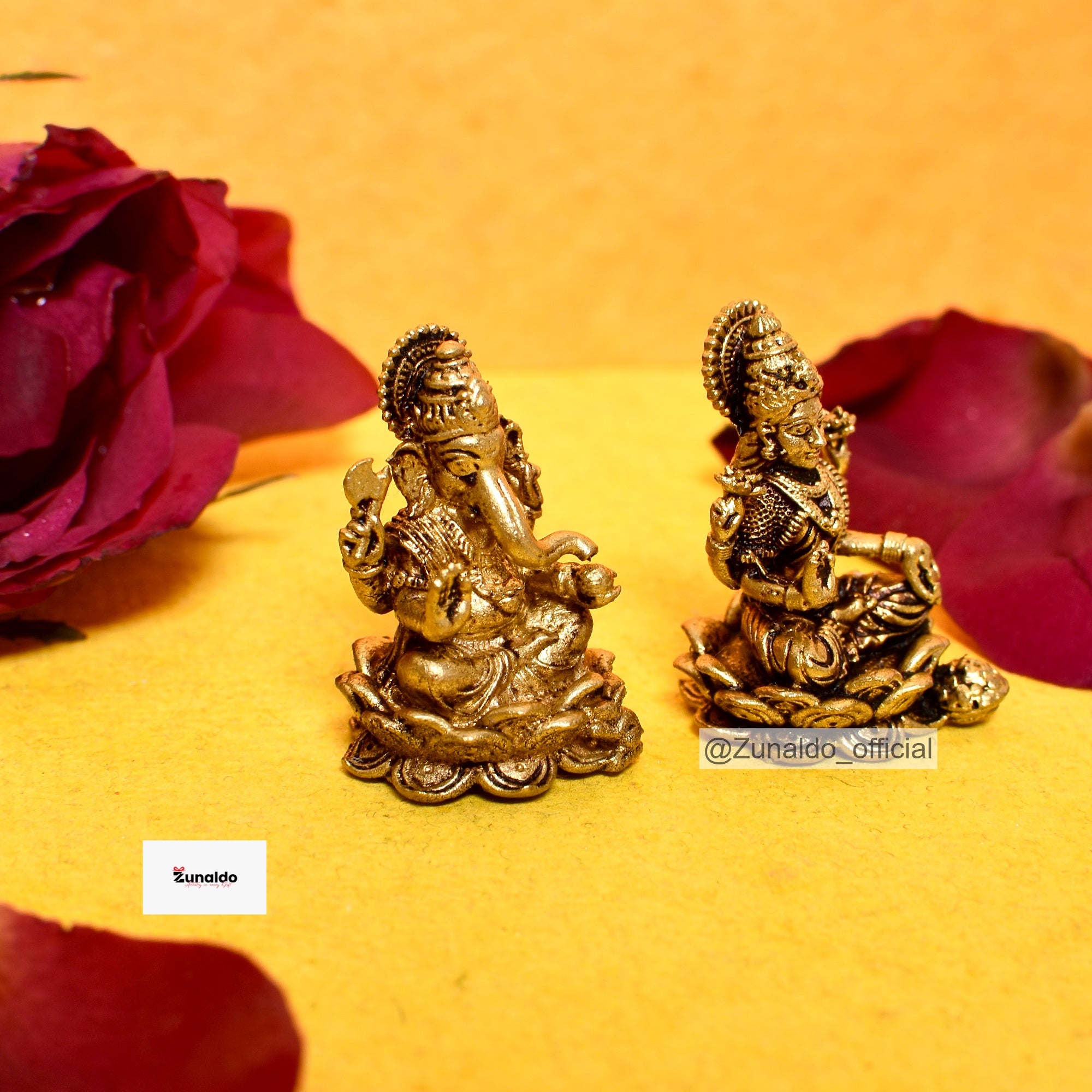 Brass LW Laxmi Ganesh in Gift Box - 1.2 Inch