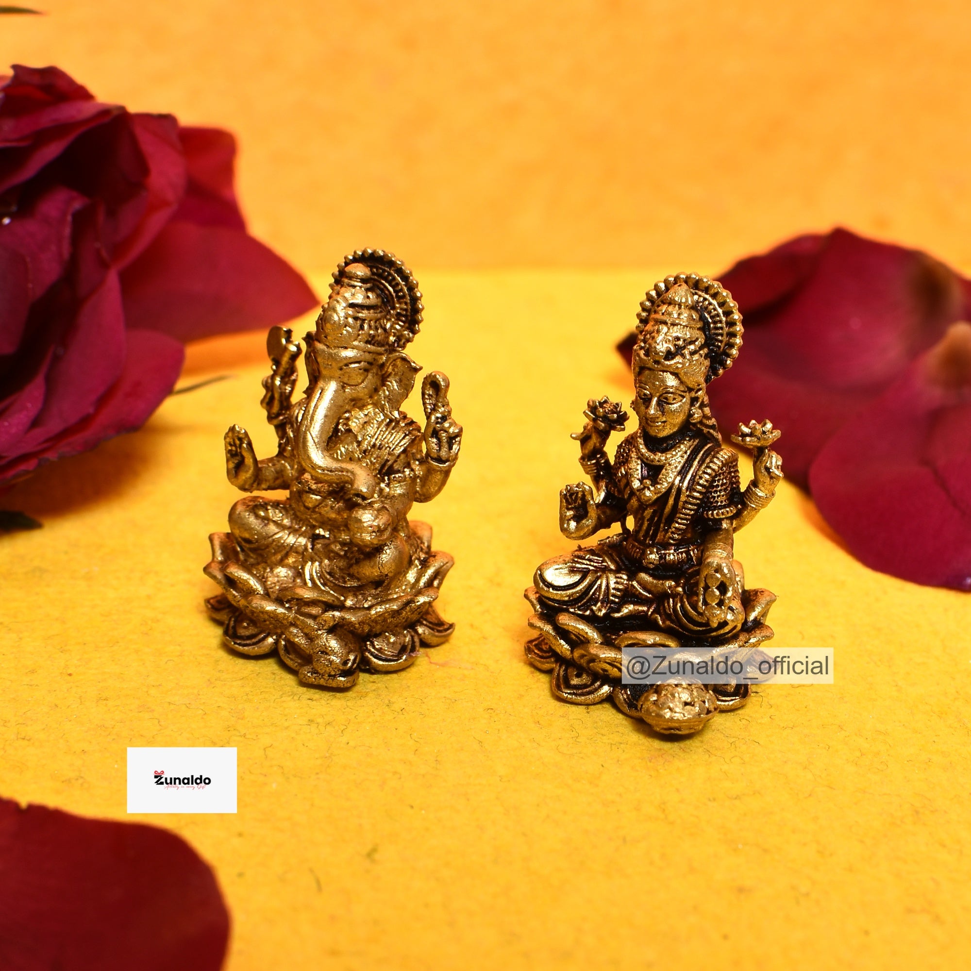 Brass LW Laxmi Ganesh in Gift Box - 1.2 Inch