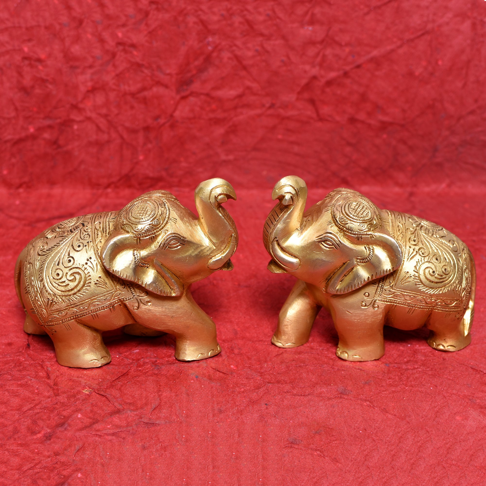 ELEPHANT Pair CARVED Size : 5"