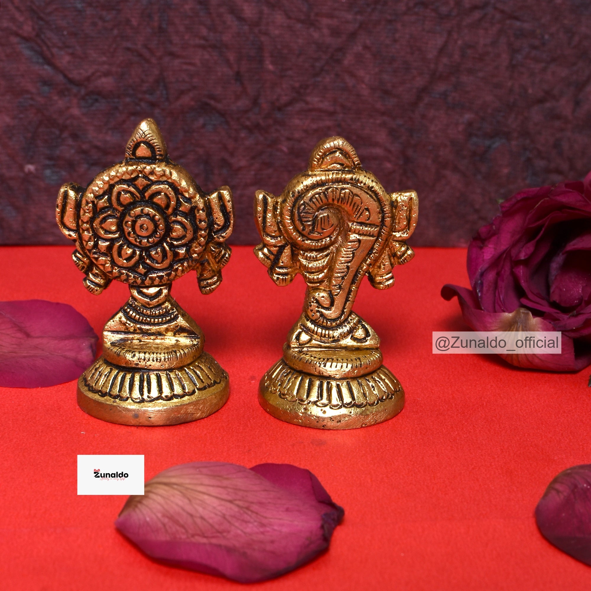 Brass Laxmi Ganesh on Rectangle Base in Gift Box - 1.5 Inch