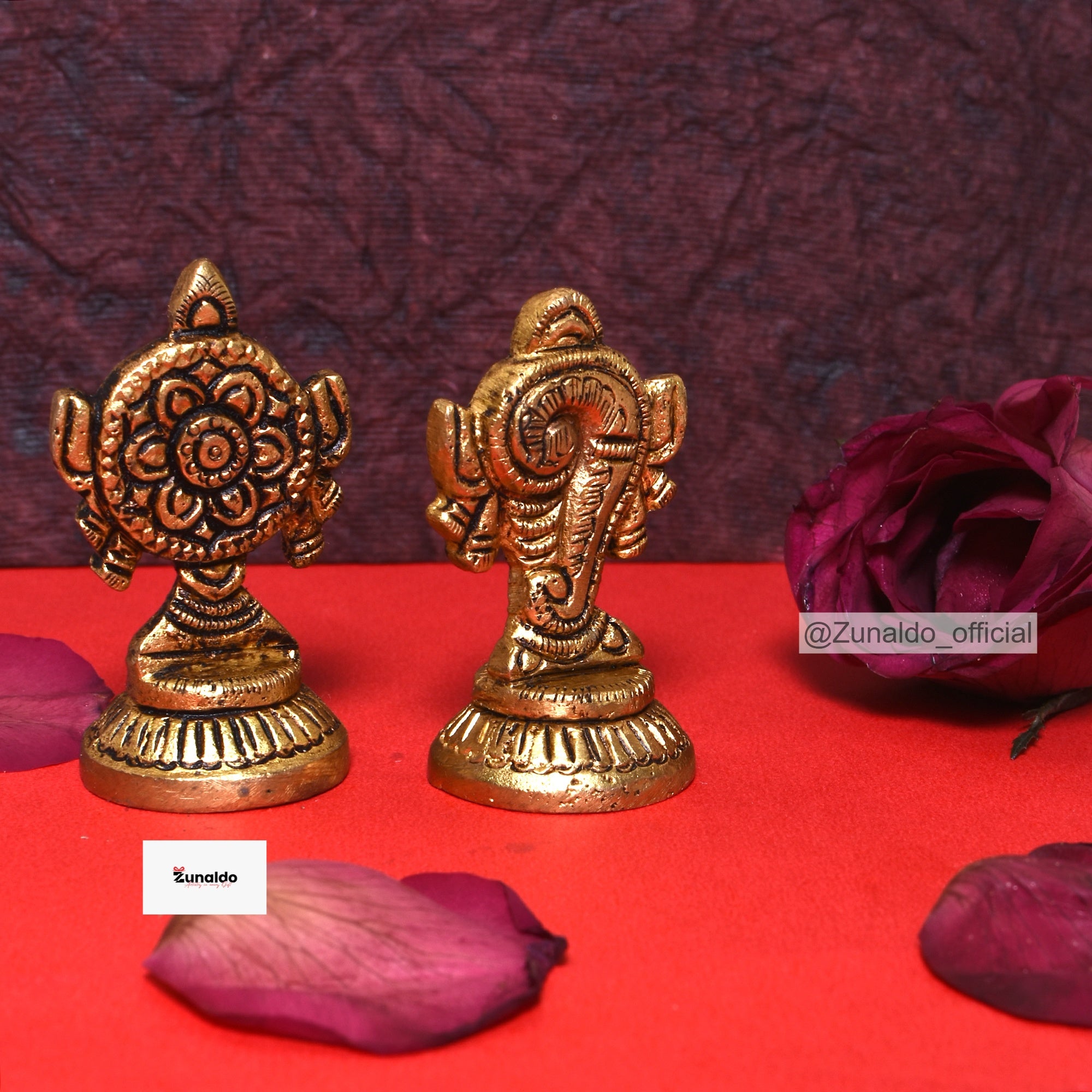Brass Laxmi Ganesh on Rectangle Base in Gift Box - 1.5 Inch