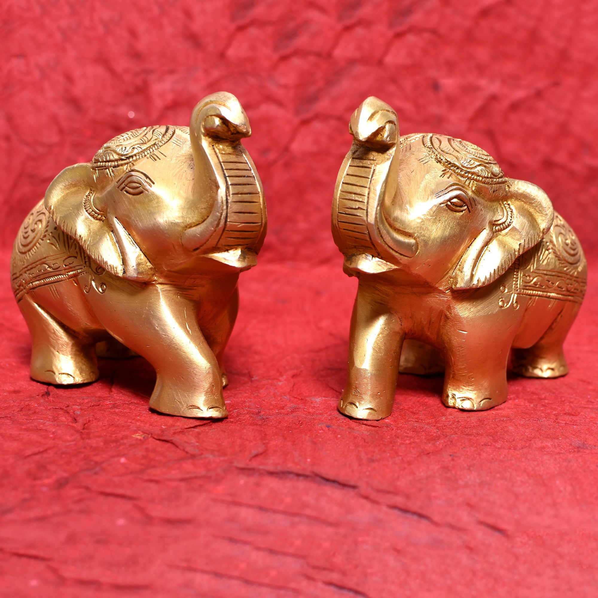 ELEPHANT Pair CARVED Size : 5"