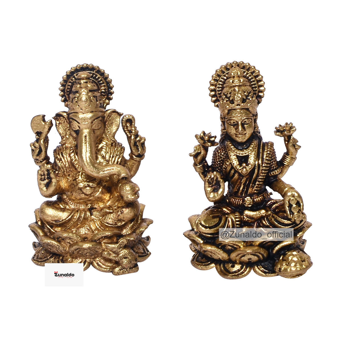 Brass LW Laxmi Ganesh in Gift Box - 1.2 Inch