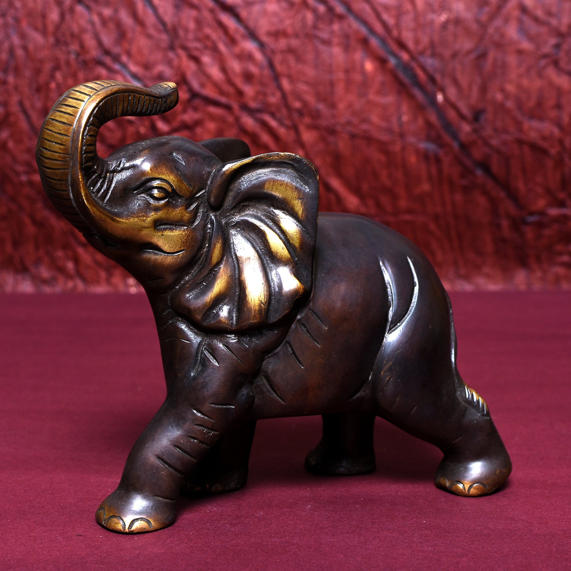 Decorative Elephant with Raised Trunk – Premium Collectible for Spiritual Spaces