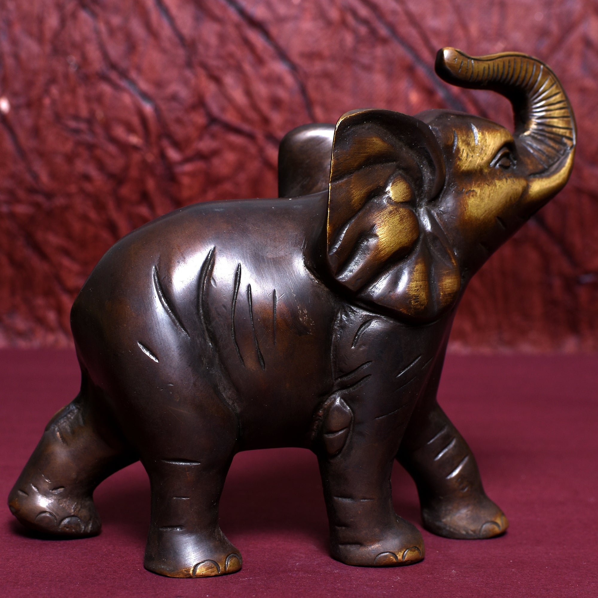 Decorative Elephant with Raised Trunk – Premium Collectible for Spiritual Spaces