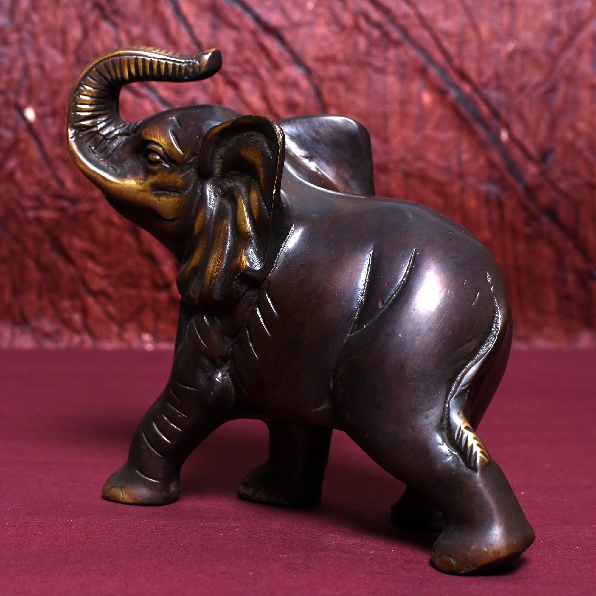 Decorative Elephant with Raised Trunk – Premium Collectible for Spiritual Spaces