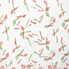 Green & Peach Floral Block Printed Pure Cotton Bedsheet – King Size (90X108 In)
