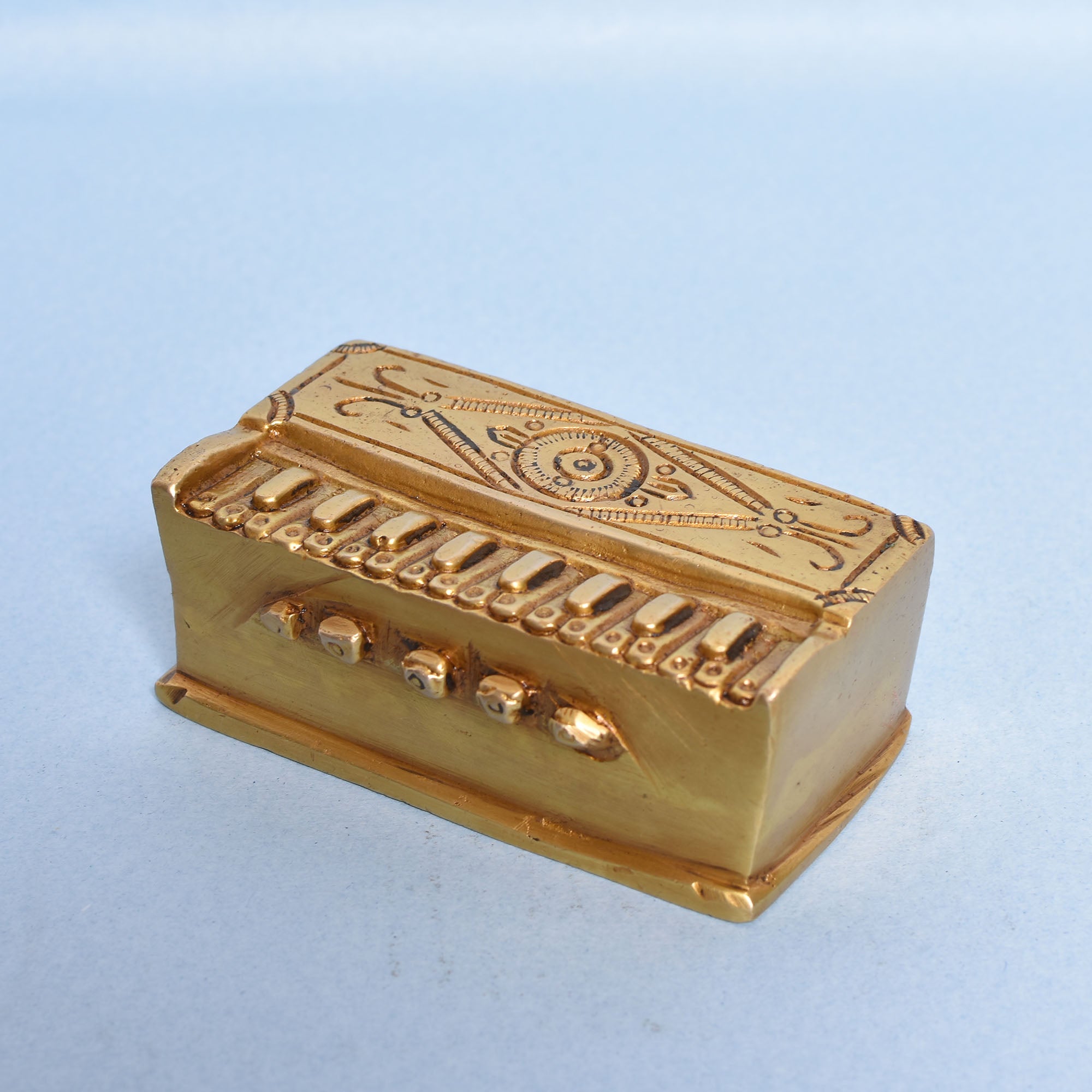 Brass Harmonium Miniature – Ethnic Musical Instrument Replica 3(inch)