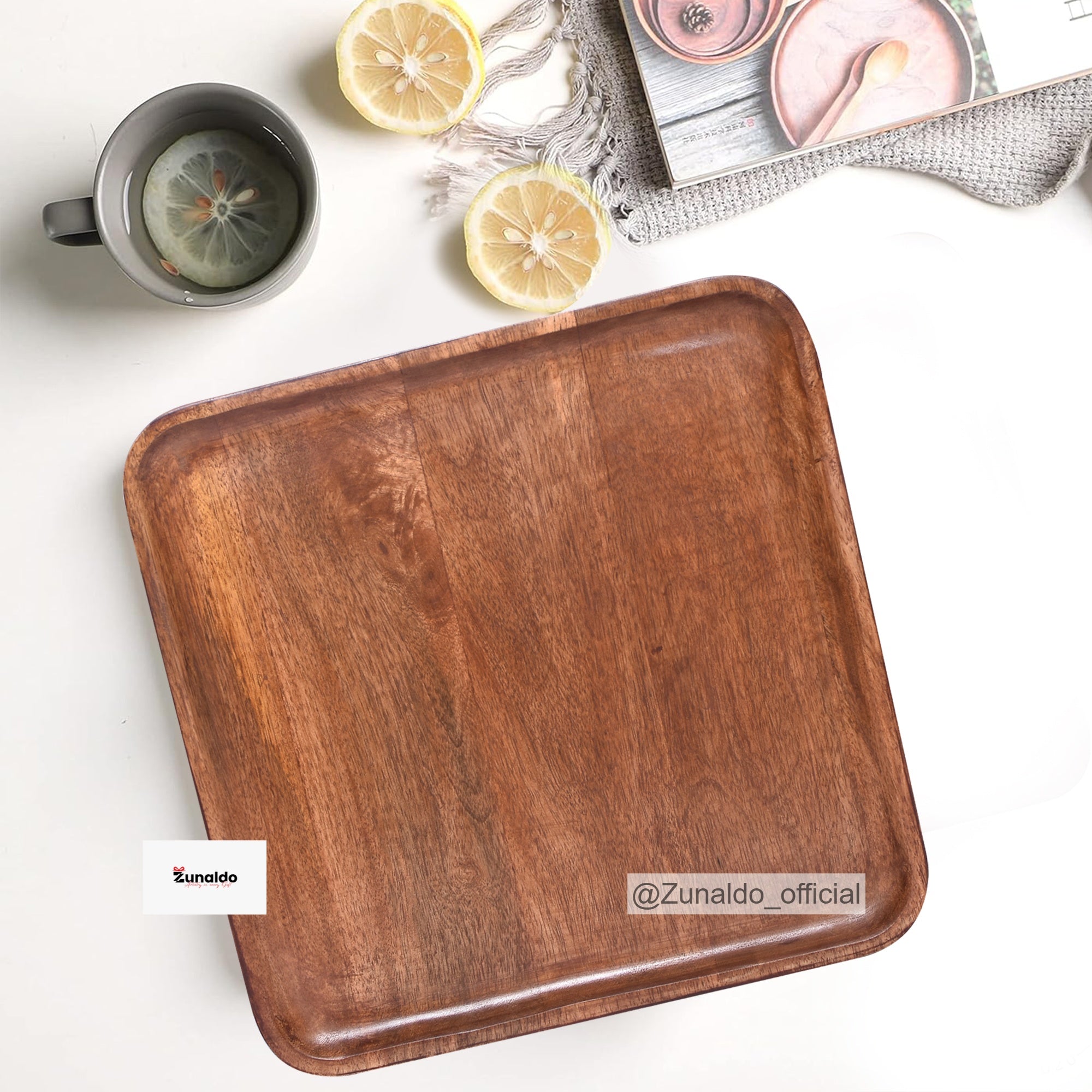 Wooden Rectangle Tray - 12 Inch | Multipurpose Serving Tray