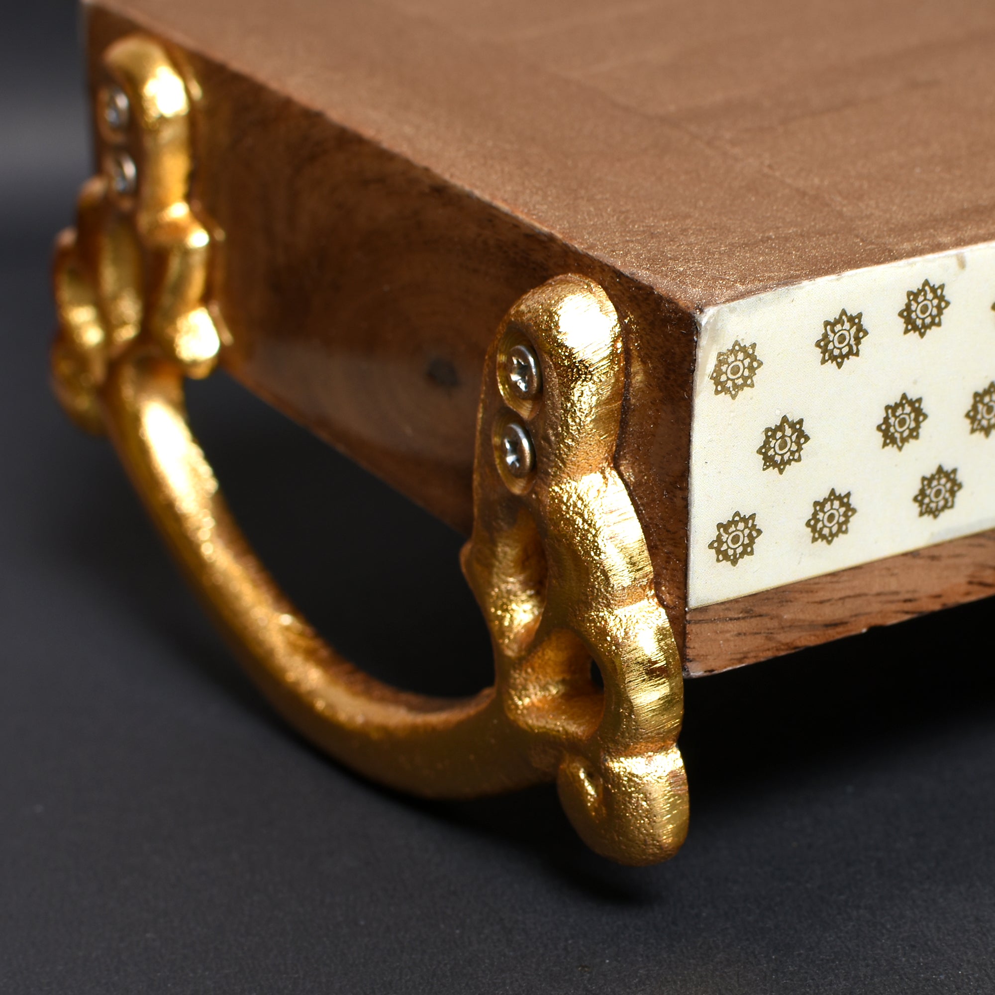 Wooden Enamle Tray with Handle