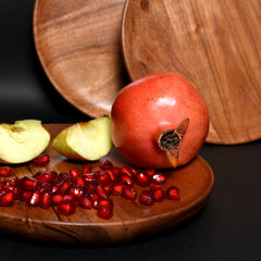 Rustic Round Wood Plate – Ideal for Fruits & Dry Snacks 7(inch) SET OF 3