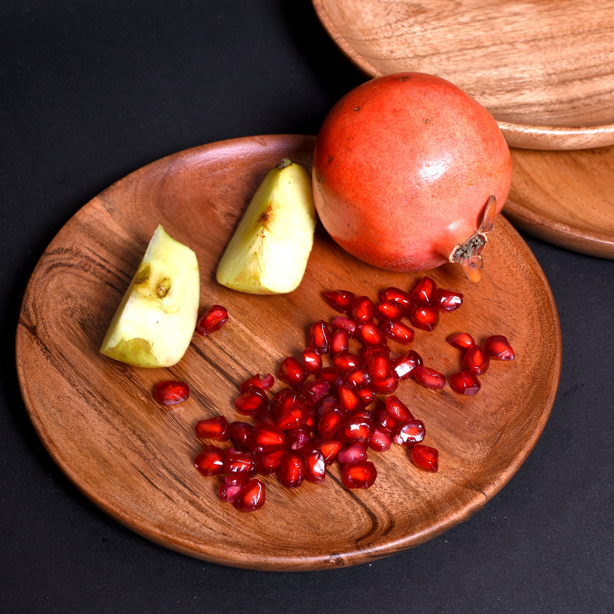 Rustic Round Wood Plate – Ideal for Fruits & Dry Snacks 7(inch) SET OF 3