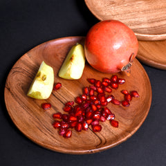 Rustic Round Wood Plate – Ideal for Fruits & Dry Snacks 7(inch) SET OF 3