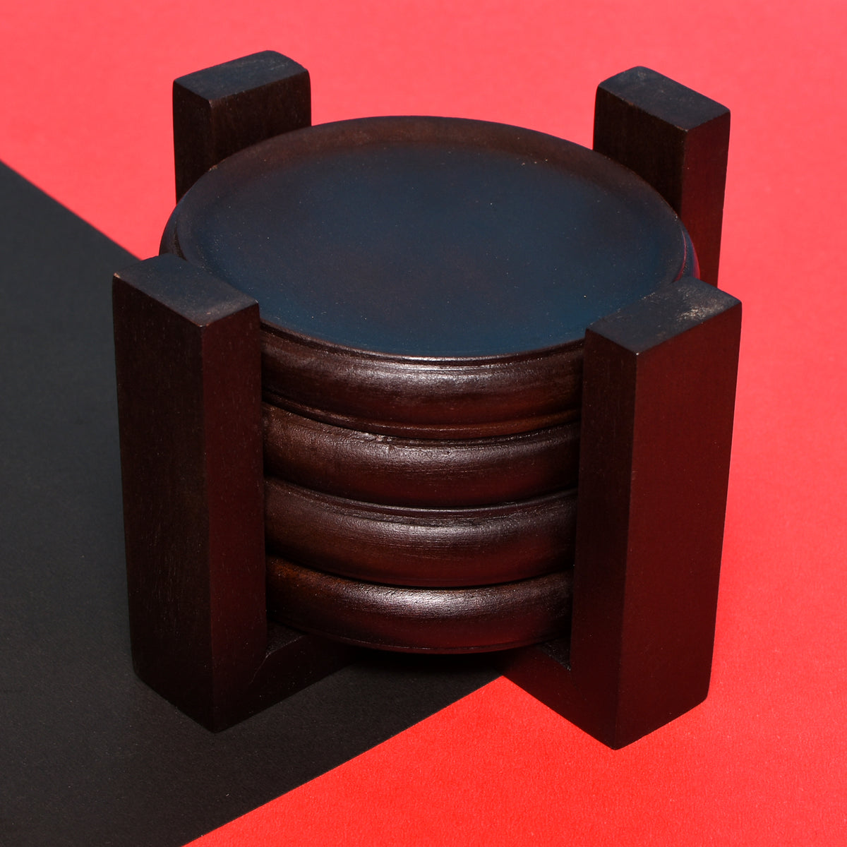 Wooden Coaster with Stand  Height 0.5 Weight 385 gm