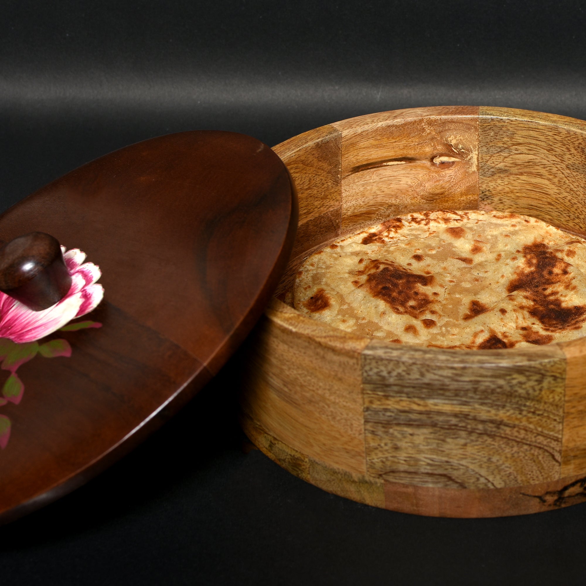 Wooden Large Roti Box (8X8X3 Inch)