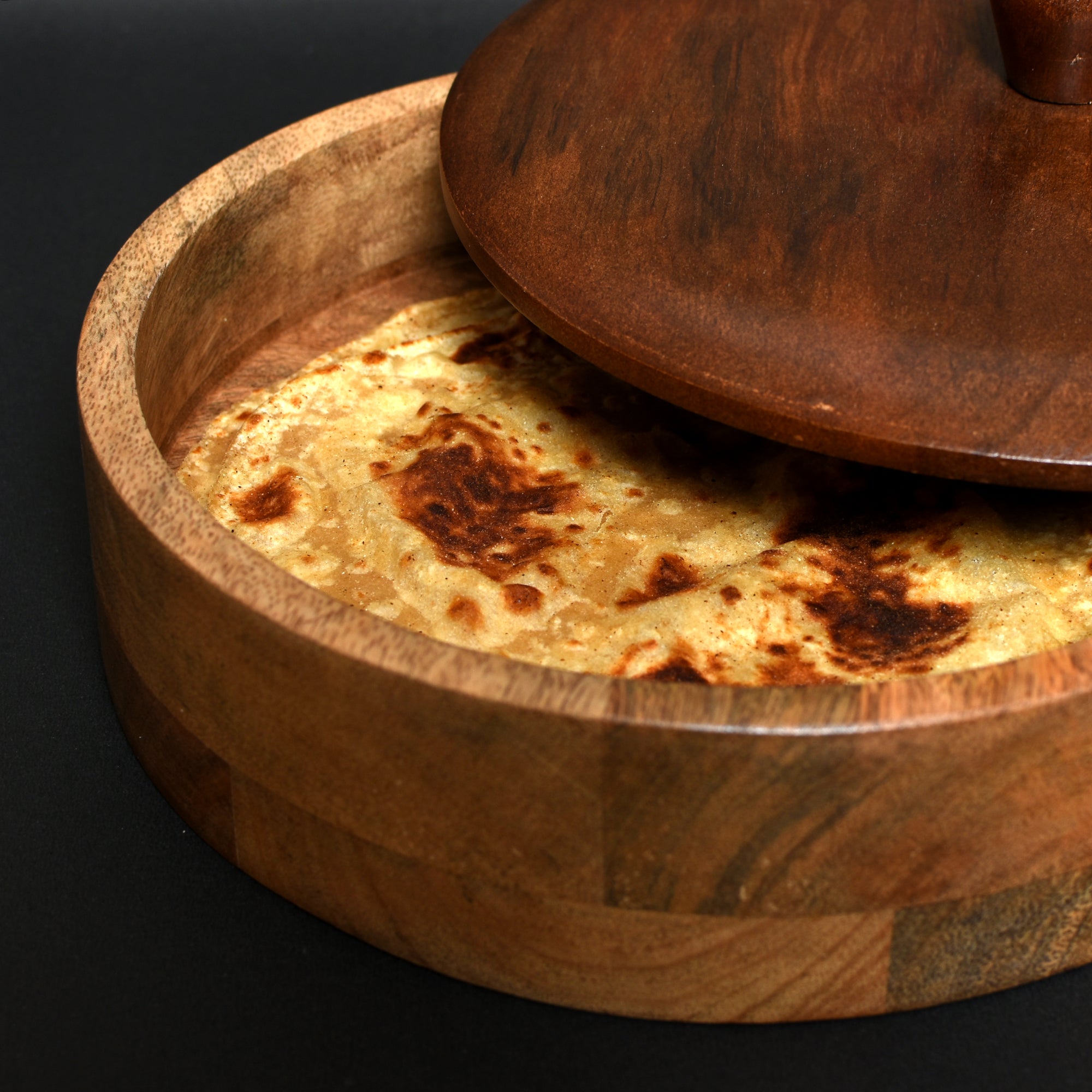 Wooden Small Roti Box (8X8X2 Inch)