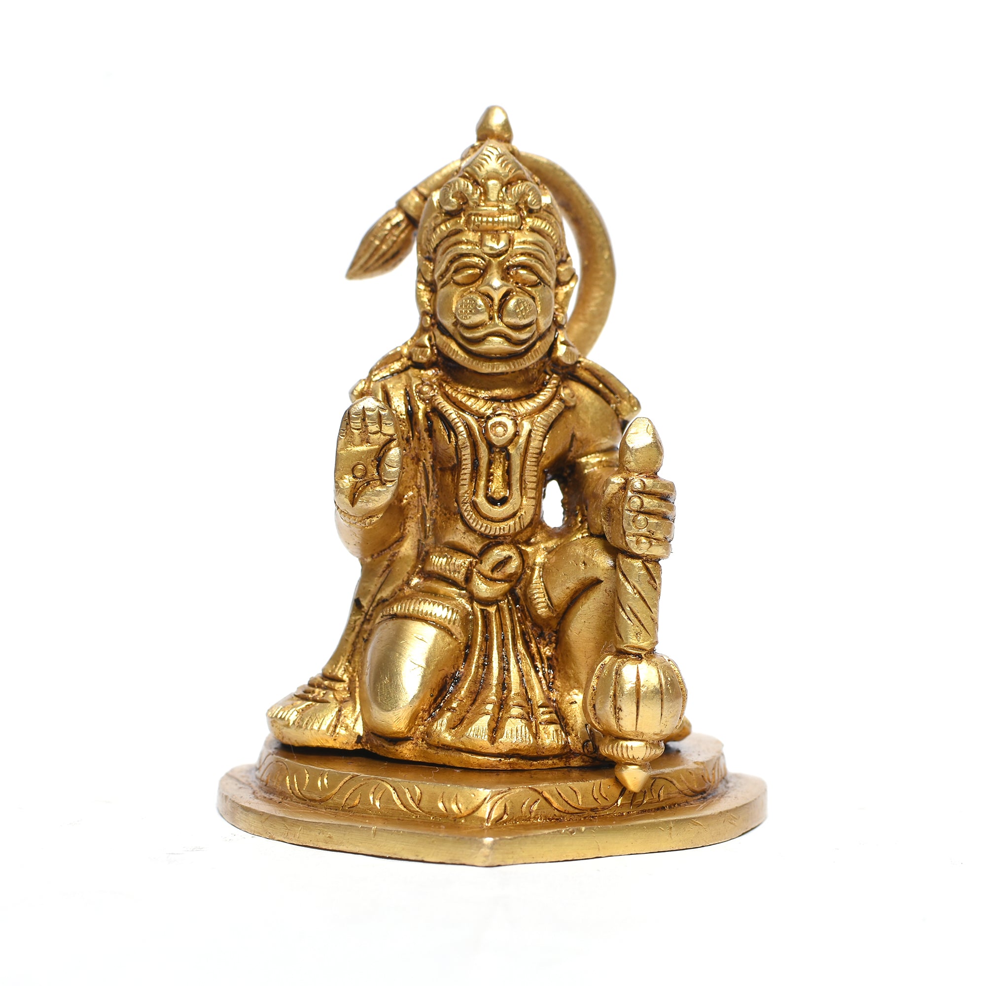 HANUMAN SITTING ON KNEE W/TRIANGULAR 3In
