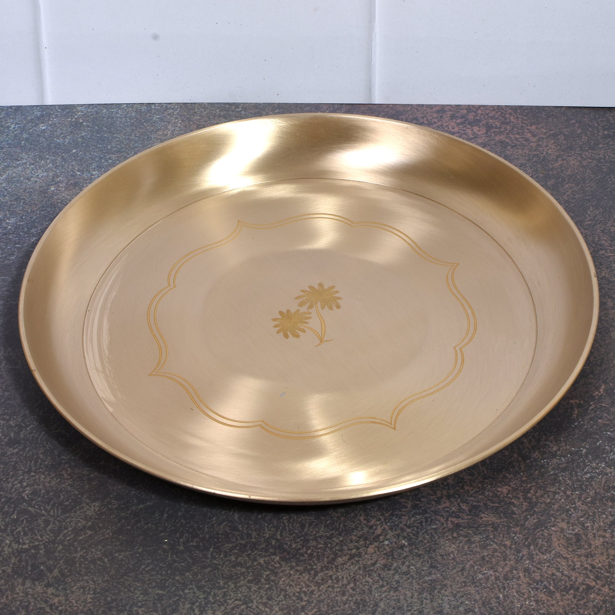 Handcrafted Kansa Thali Set of 6 - Pure Bronze Dinnerware